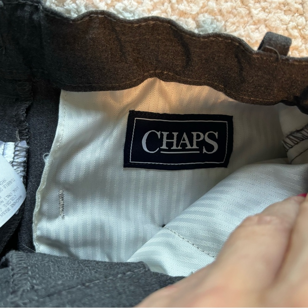 Chaps Boys Gray Dress Pants Size 7X - Picture 3 of 5